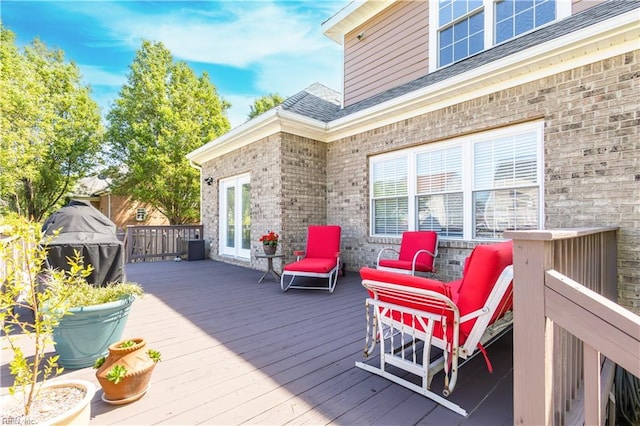 deck featuring french doors