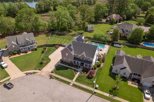 drone / aerial view featuring a residential view