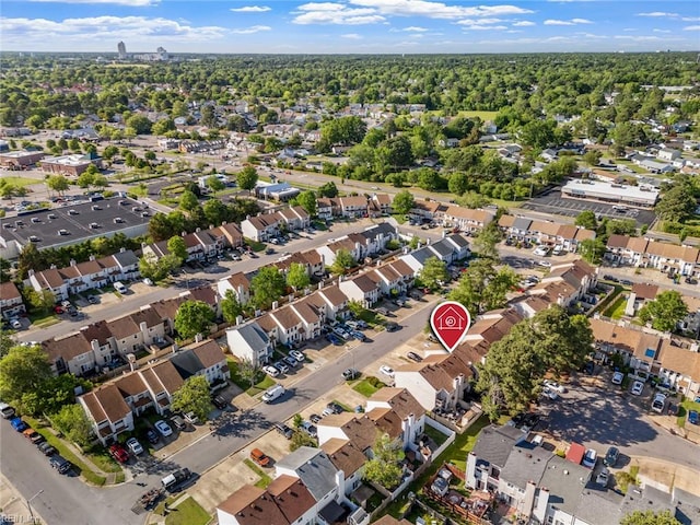 drone / aerial view with a residential view