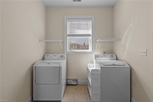 8506 Atlantic Ave Unit B, Virginia Beach, VA 23451 - laundry room featuring baseboards, laundry area, independent washer and dryer, and visible vents
