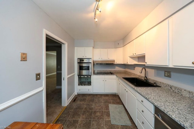 8562 Executive Dr Unit B2, Norfolk, VA 23503 - kitchen featuring a sink, white cabinets, stainless steel appliances, and under cabinet range hood