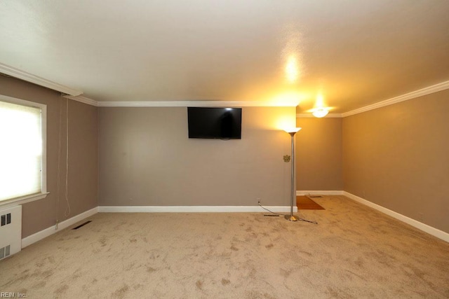 8562 Executive Dr Unit B2, Norfolk, VA 23503 - basement featuring crown molding, baseboards, visible vents, and carpet
