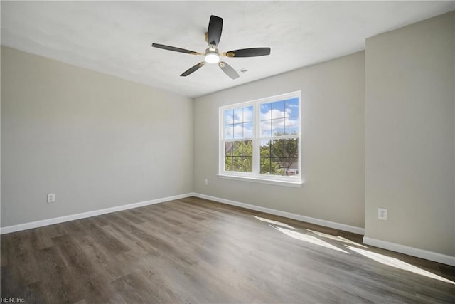 3612 Purebred Dr, Virginia Beach, VA 23453 - spare room with a ceiling fan, baseboards, and wood finished floors