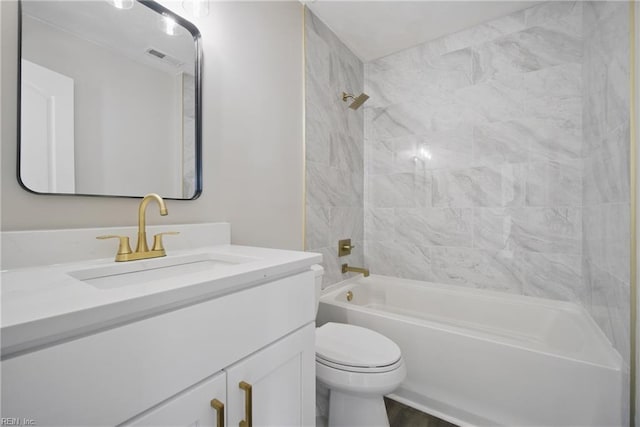 3612 Purebred Dr, Virginia Beach, VA 23453 - bathroom with vanity, shower / bathtub combination, visible vents, and toilet