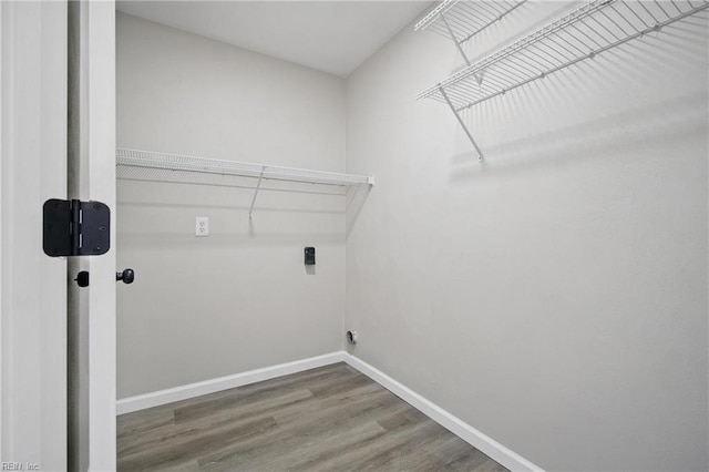 3612 Purebred Dr, Virginia Beach, VA 23453 - washroom with baseboards, laundry area, and wood finished floors