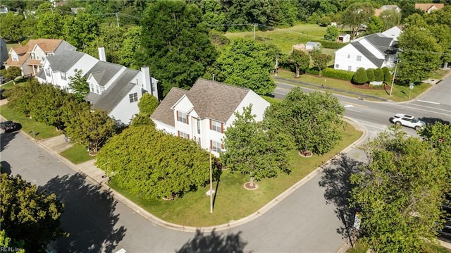 drone / aerial view with a residential view