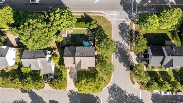 aerial view with a residential view