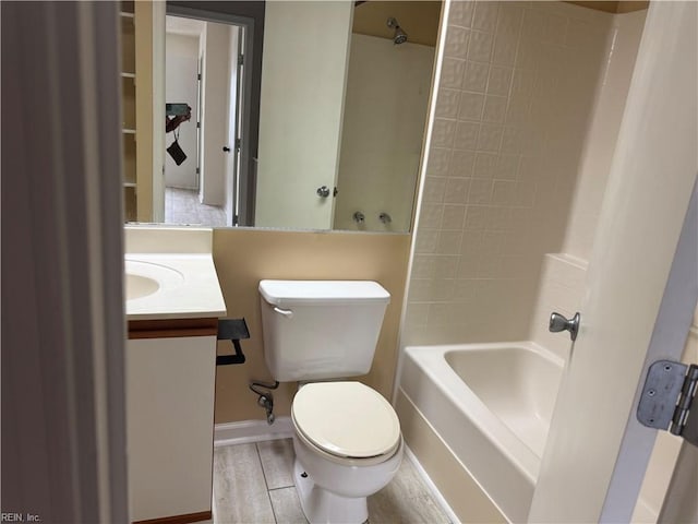 700 Rapidan River Ct Unit D, Chesapeake, VA 23320 - bathroom with vanity, baseboards, toilet, and shower / tub combination