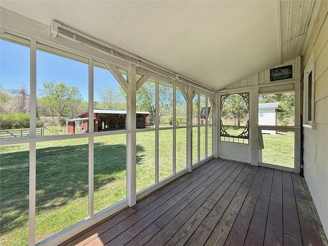 view of unfurnished sunroom