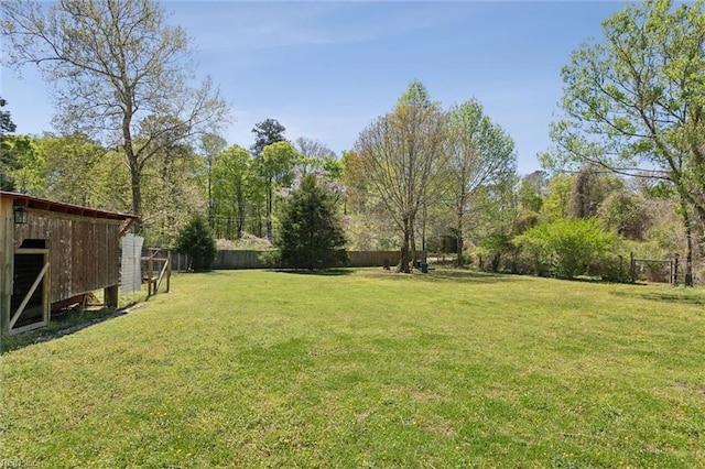 view of yard featuring fence