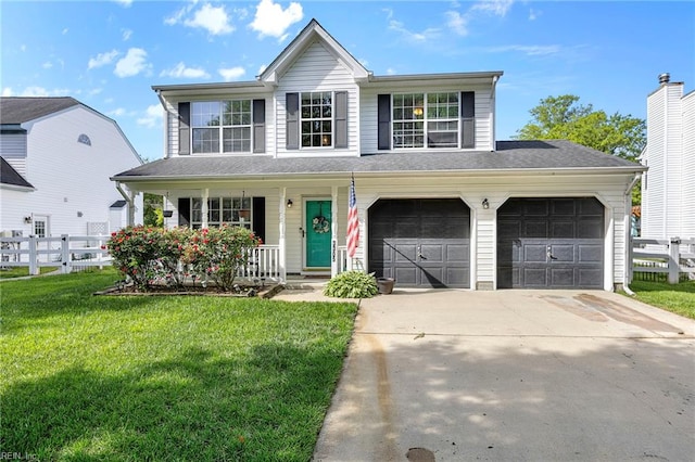 3305 Sacramento Dr, Virginia Beach, VA 23456 - traditional home featuring fence, concrete driveway, a porch, and a front yard