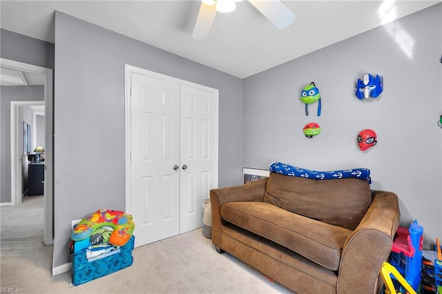 3305 Sacramento Dr, Virginia Beach, VA 23456 - game room featuring carpet floors and ceiling fan
