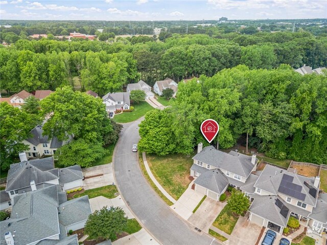 aerial view with a residential view
