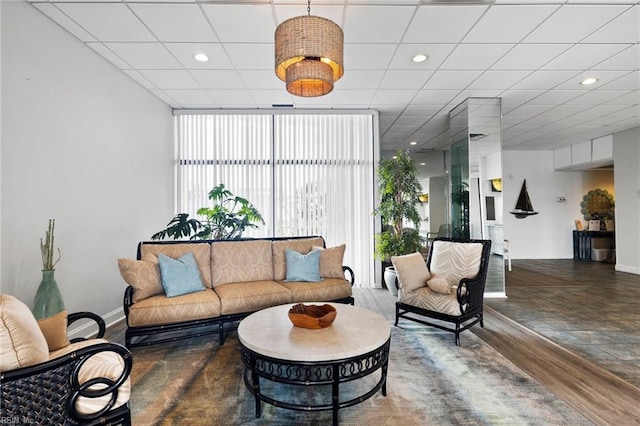 2830 Shore Dr Unit 405, Virginia Beach, VA 23451 - living area featuring baseboards and recessed lighting