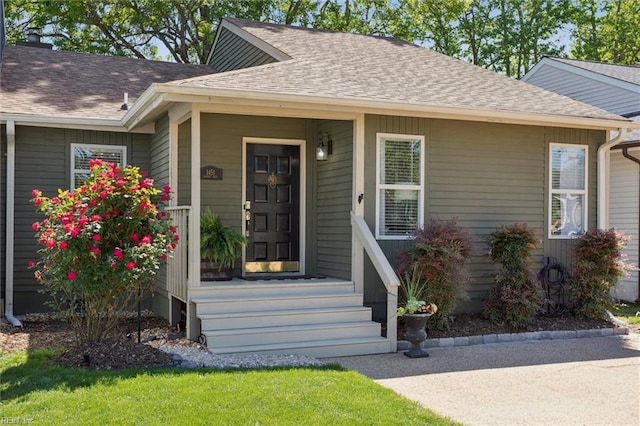 view of front of home featuring a shingled roof
