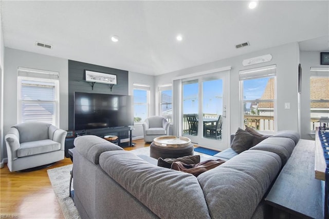 828 Vanderbilt Ave, Virginia Beach, VA 23451 - living area featuring visible vents, recessed lighting, and wood finished floors
