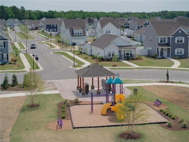 bird's eye view featuring a residential view