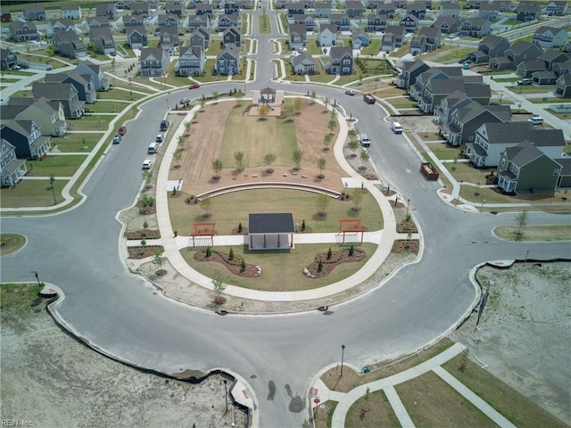 aerial view with a residential view