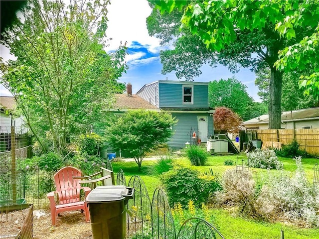 view of yard with fence