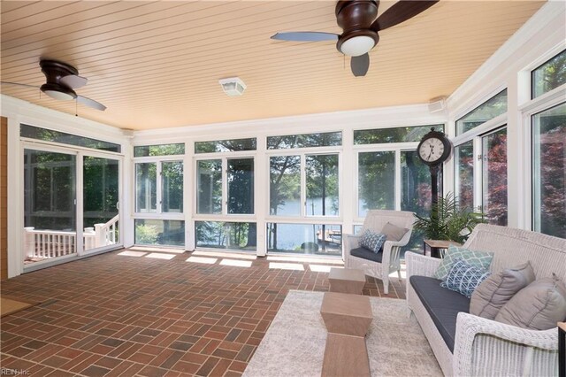 1263 Murphys Mill Rd, Suffolk, VA 23434 - sunroom with ceiling fan and a healthy amount of sunlight