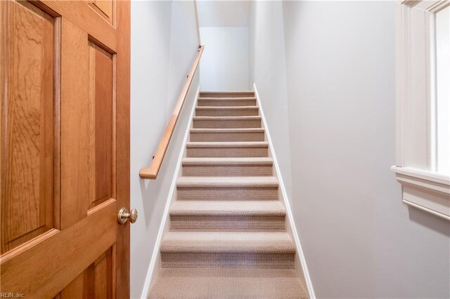 1263 Murphys Mill Rd, Suffolk, VA 23434 - stairway with baseboards and carpet flooring