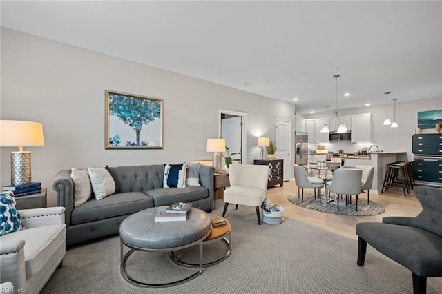 1728 Vankar Dr, Virginia Beach, VA 23456 - living area featuring recessed lighting and light wood-style flooring