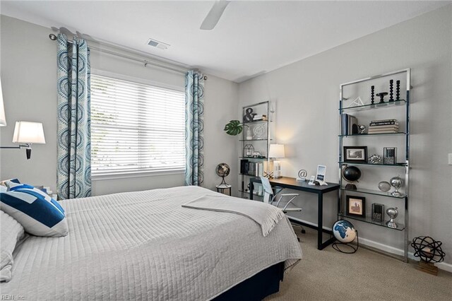 1728 Vankar Dr, Virginia Beach, VA 23456 - carpeted bedroom featuring visible vents, a ceiling fan, and baseboards