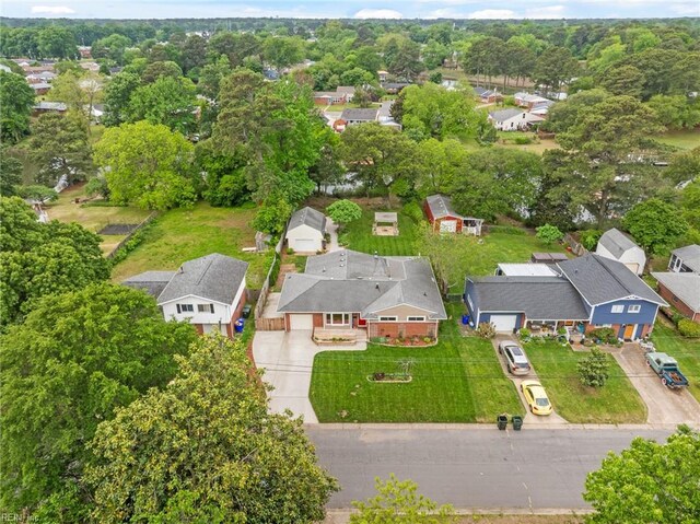 aerial view with a residential view
