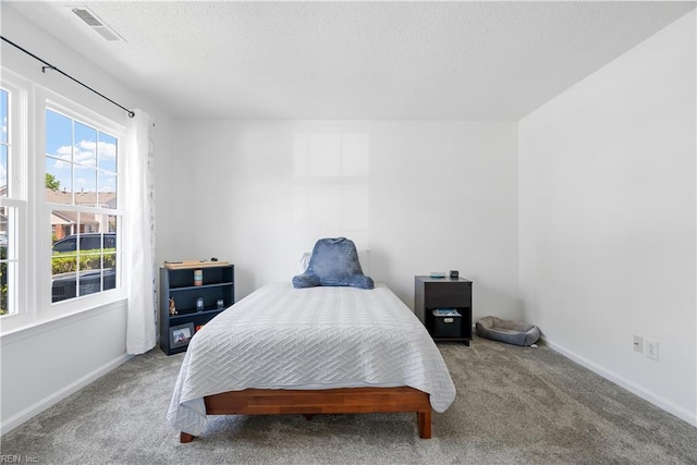 1703 Orchard Way, Chesapeake, VA 23320 - bedroom featuring visible vents, a textured ceiling, baseboards, and carpet floors