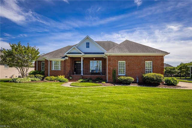 1829 Fury Way, Virginia Beach, VA 23456 - view of front of home featuring a porch, brick siding, and a front yard