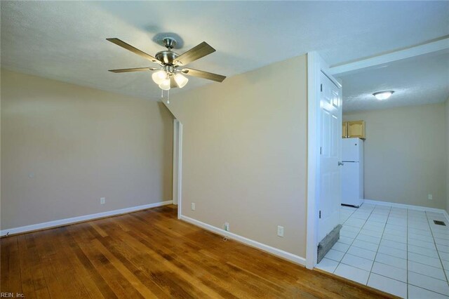 22 Mitchell Rd, Hampton, VA 23669 - empty room featuring baseboards, a ceiling fan, light wood finished floors, and visible vents