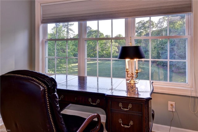 office area with baseboards