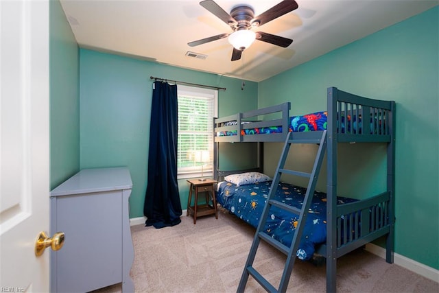 1130 Crystalwood Cir, Chesapeake, VA 23320 - carpeted bedroom featuring baseboards, visible vents, and ceiling fan