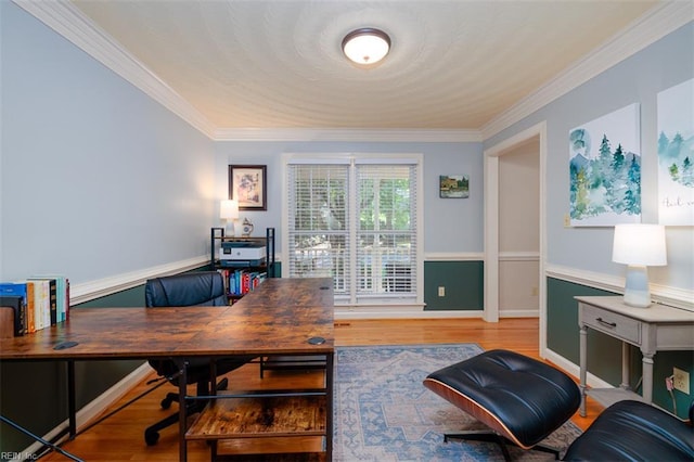 1130 Crystalwood Cir, Chesapeake, VA 23320 - office space with crown molding, baseboards, and wood finished floors