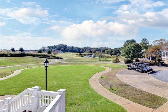 view of community featuring a yard