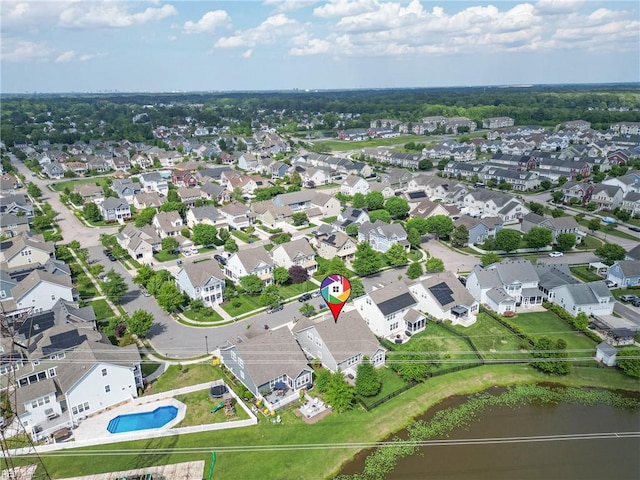 aerial view featuring a residential view