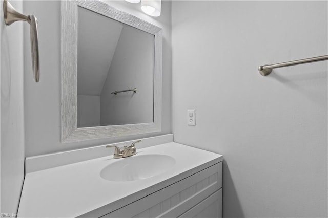 159 Stoney Ridge Ave, Suffolk, VA 23435 - bathroom featuring vanity and lofted ceiling