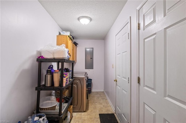 storage featuring washer / clothes dryer and electric panel