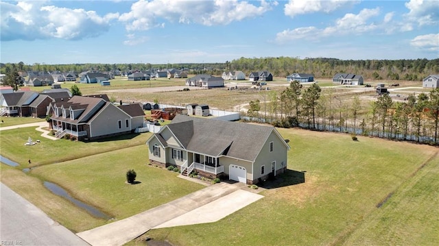 aerial view featuring a residential view