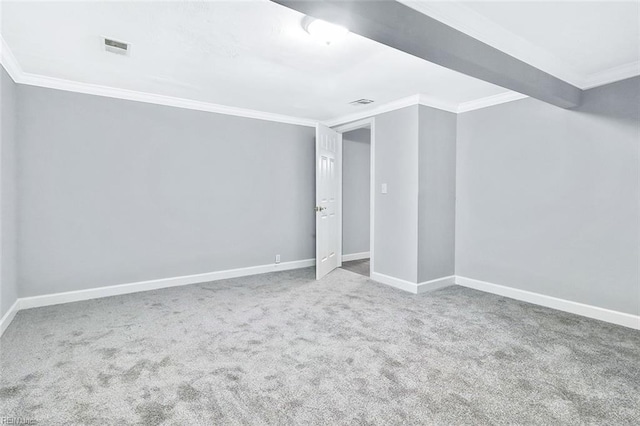 913 Garfield Ave, Suffolk, VA 23434 - unfurnished room with baseboards, ornamental molding, and carpet