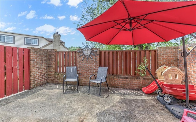 view of patio / terrace featuring a fenced backyard