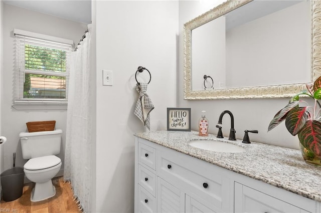 full bathroom featuring vanity and toilet