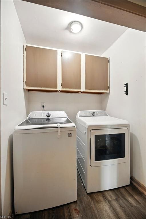 1 Polaris St, Hampton, VA 23669 - laundry area with cabinet space, washing machine and dryer, and dark wood-style floors