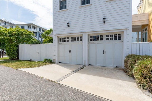 garage with driveway