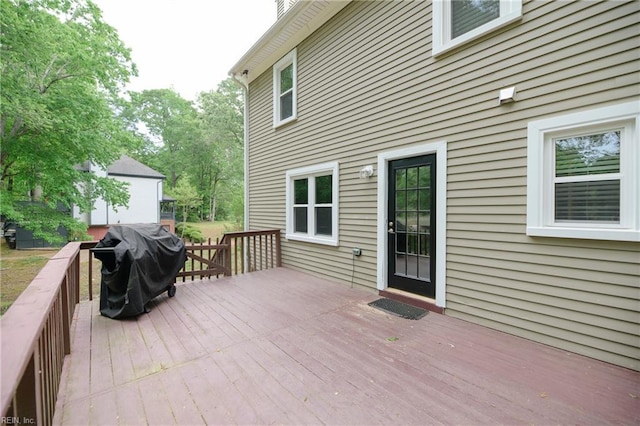 deck with area for grilling