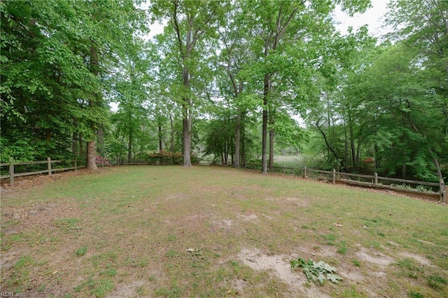 view of yard featuring fence