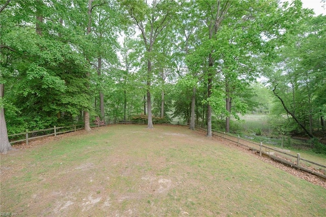 view of yard featuring fence