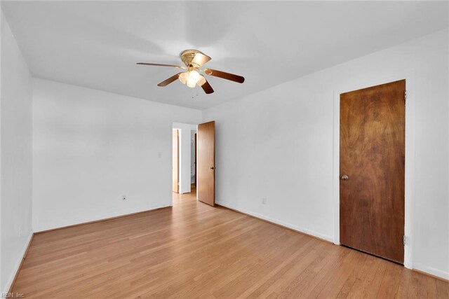 130 Pamela Dr, Hampton, VA 23666 - empty room with a ceiling fan, baseboards, and light wood-style flooring