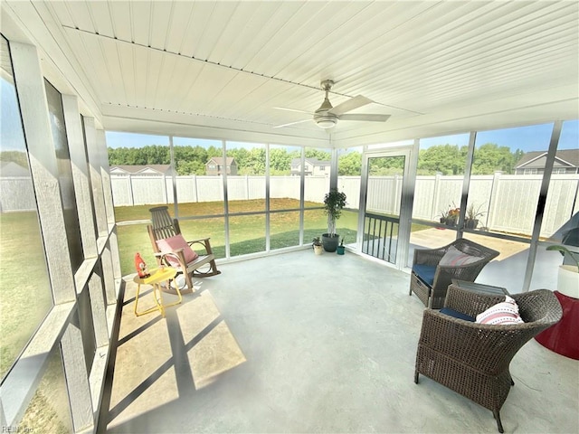 107 Mill Creek Rd, Edenton, NC 27932 - sunroom featuring a ceiling fan