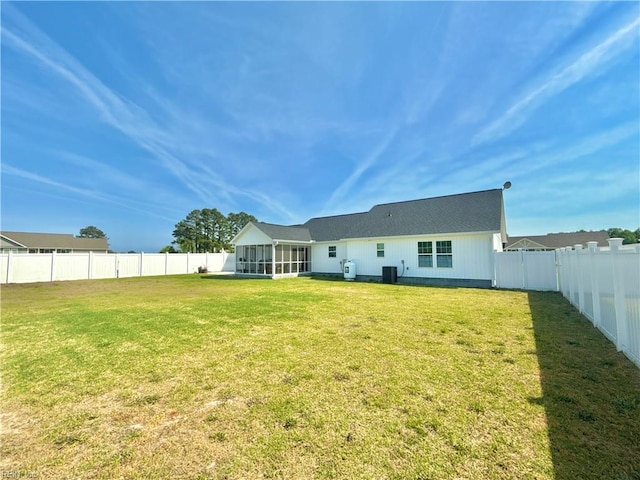 107 Mill Creek Rd, Edenton, NC 27932 - rear view of property featuring a sunroom and central AC